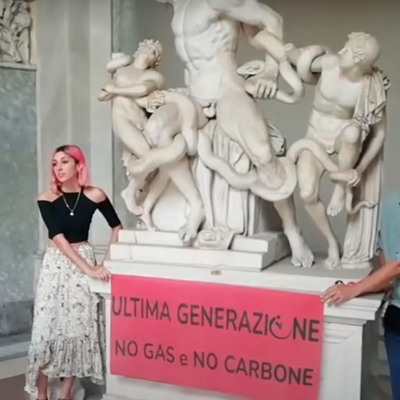 Climate Protesters Glue Themselves to the Vatican's Laocoon Statue