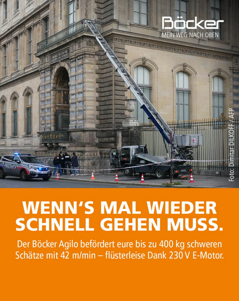 German Company launches Ad Campaign for Lift used in Louvre Heist: 'Quiet as a Whisper'
