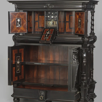 Rijksmuseum Acquires Monumental Ebony Cabinet Designed with Mother of Pearl Masterwork by Herman Doomer