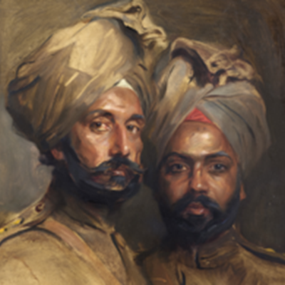 Philip de László Painting of Two Indian Soldiers at Risk of Leaving UK