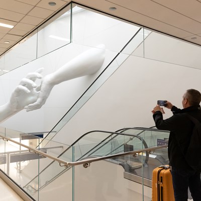New ‘Reach’ Sculpture by Coby Kennedy and Hank Willis Thomas Installed At Chicago O’Hare Airport
