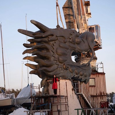 Giant Chinese Dragon Head travels to Venice Biennale for the Nordic Pavilion