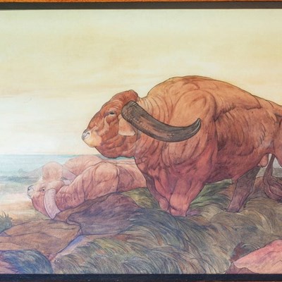 The National Trust acquired 'The Return of the Buffalo Herd', a Watercolour Painting from The Jungle Book