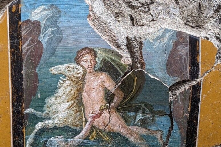 Fresco of Phrixus and Helle discovered at Pompeii