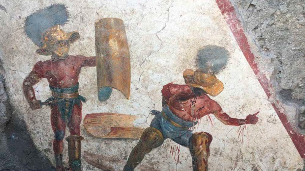 New Fresco with Gladiators Discovered in Pompeii