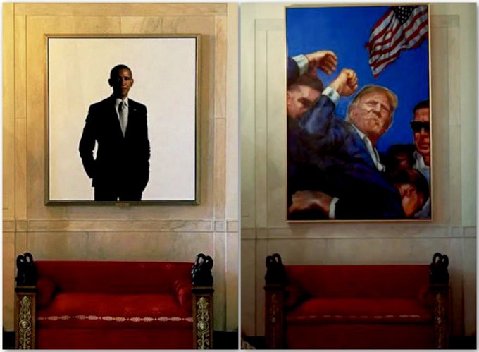 White House moves Obama Portrait for Painting depicting President Trump Assassination attempt 