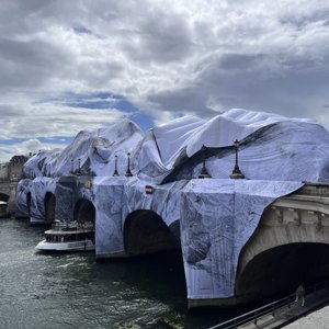JR's Cave on the Pont Neuf Paris damaged by Bad Weather 