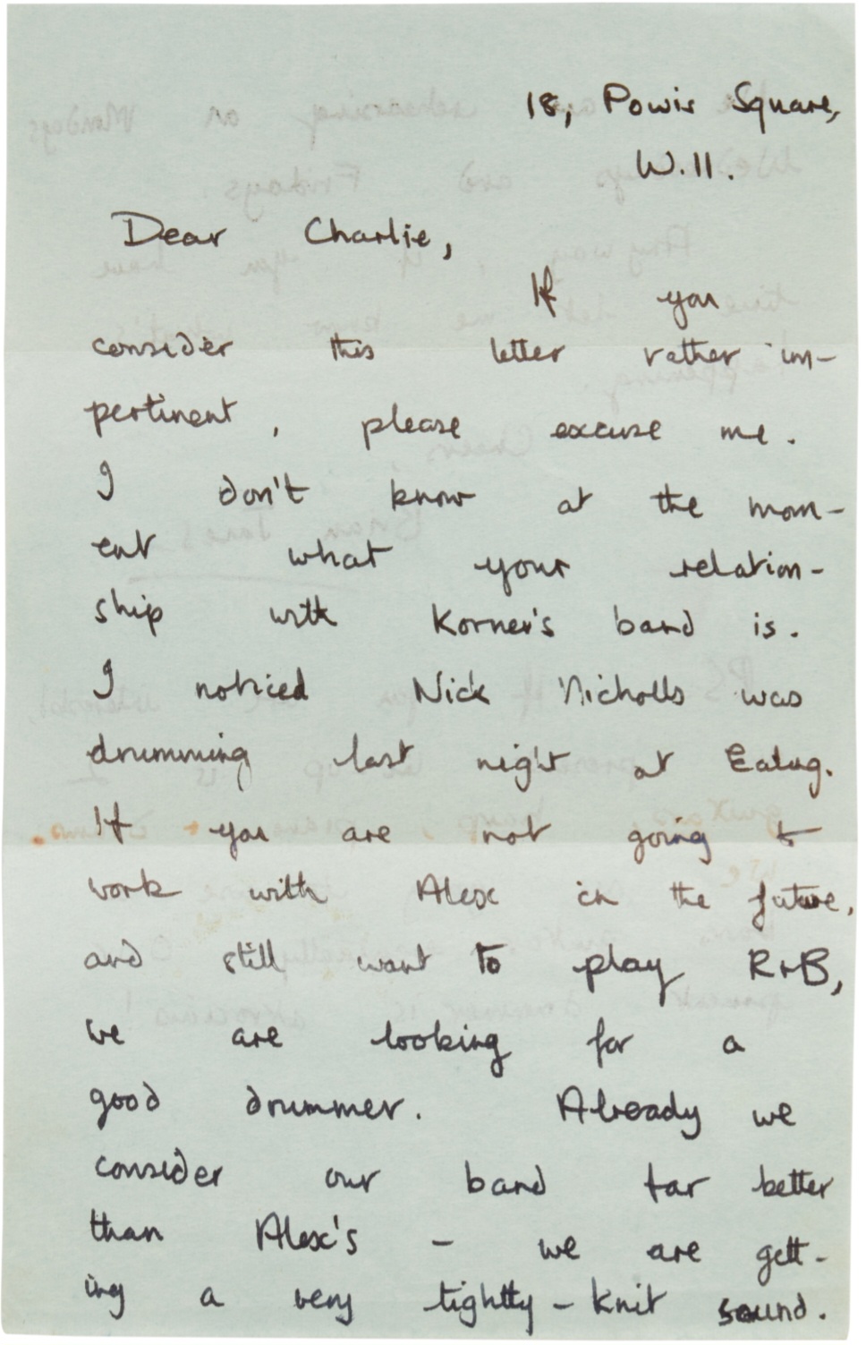 Sotheby’s to Offer 1962 Letter from Brian Jones Recruiting Charlie Watts to The Rolling Stones