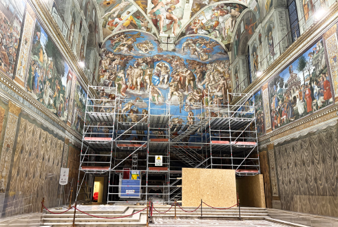Michelangelo's 'The Last Judgment' Fresco undergoes apx. 3-Month cleaning at Sistine Chapel Rome