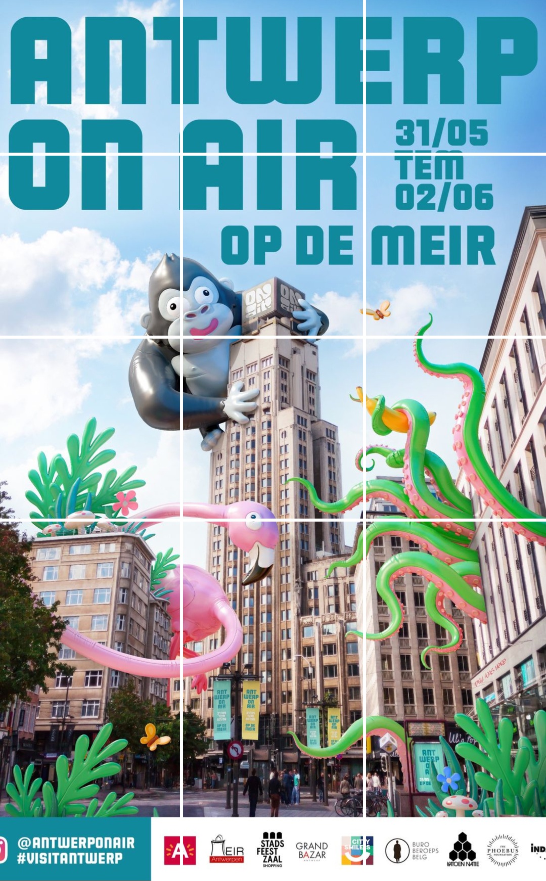 Gigantic Inflatables conquer Meir Shopping Street, Antwerp