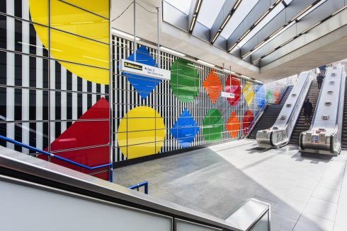 Diamonds and Circles, works in situ, by Daniel Buren
