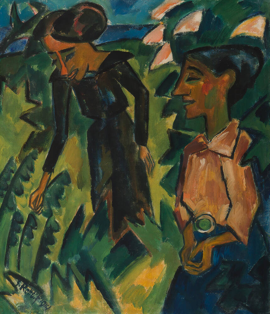 ‘Two Women (Women in the Green)’ by Karl Schmidt-Rottluff re-mains in the Von der Heydt Museum in Wuppertal