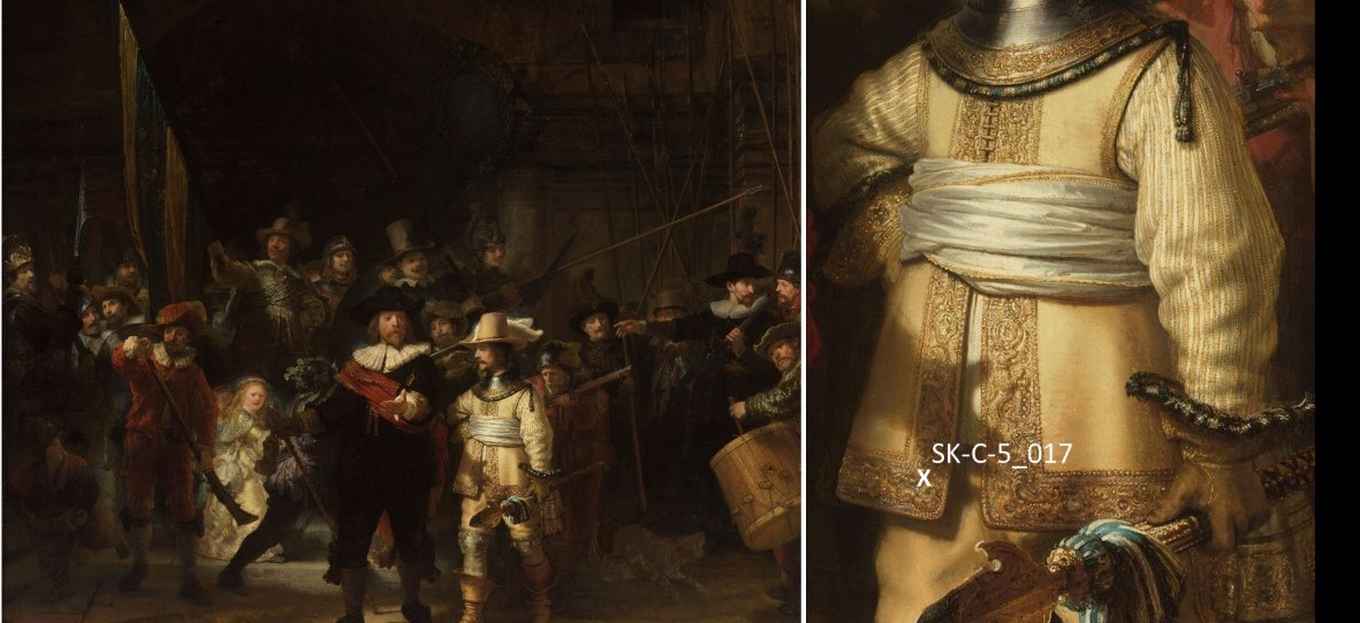 How Rembrandt combined Special Pigments for Golden Details of The Night Watch