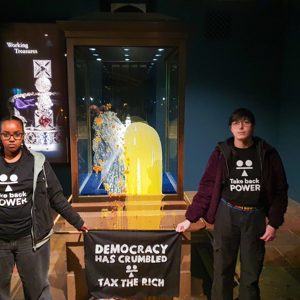 Four arrested at Tower of London after Food thrown at State Crown Display Case