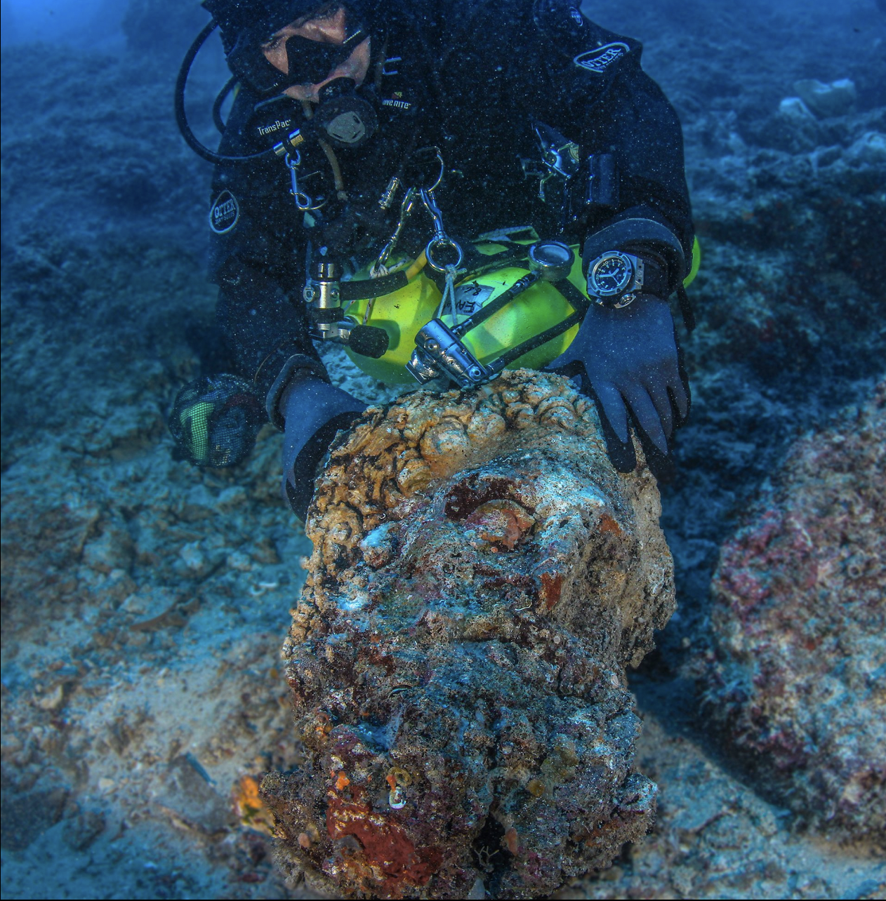 Marble Head of Hercules Recovered from 2,000-Year-Old Antikythera Shipwreck