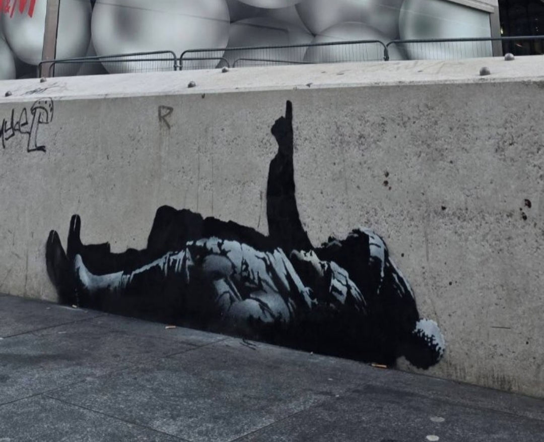 Possible New Banksy Artwork Outside Tottenham Court Road Station in London