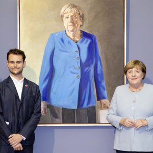 Official Portrait of Former German Chancellor Angela Merkel Unveiled