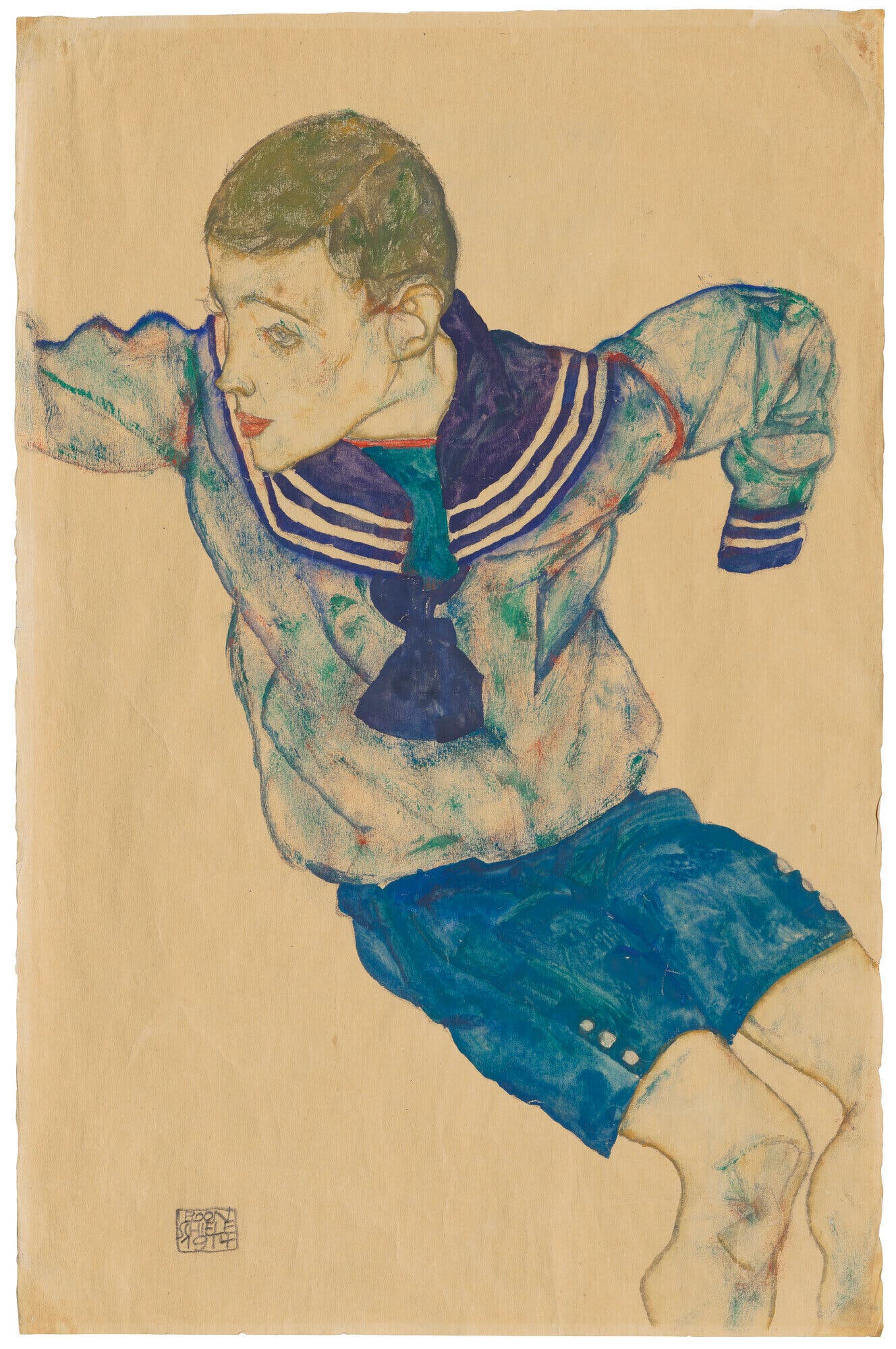 Egon Schiele, Nazi Looted, Watercolor set for Auction