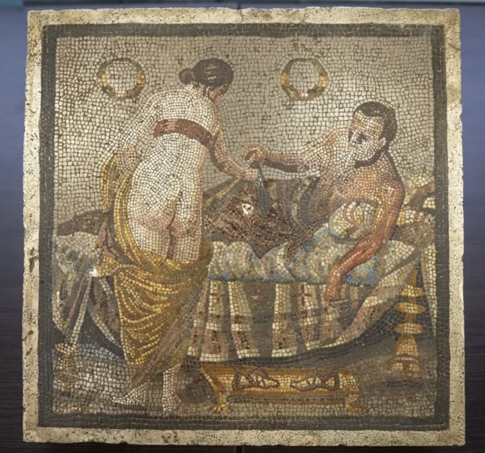 Erotic Roman Mosaic stolen by Wehrmacht returned to Pompeii 