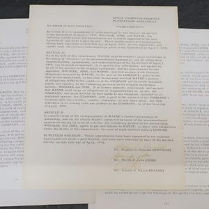 Apple Founding Contract expected to sell for Up to $4 Million at Christie's