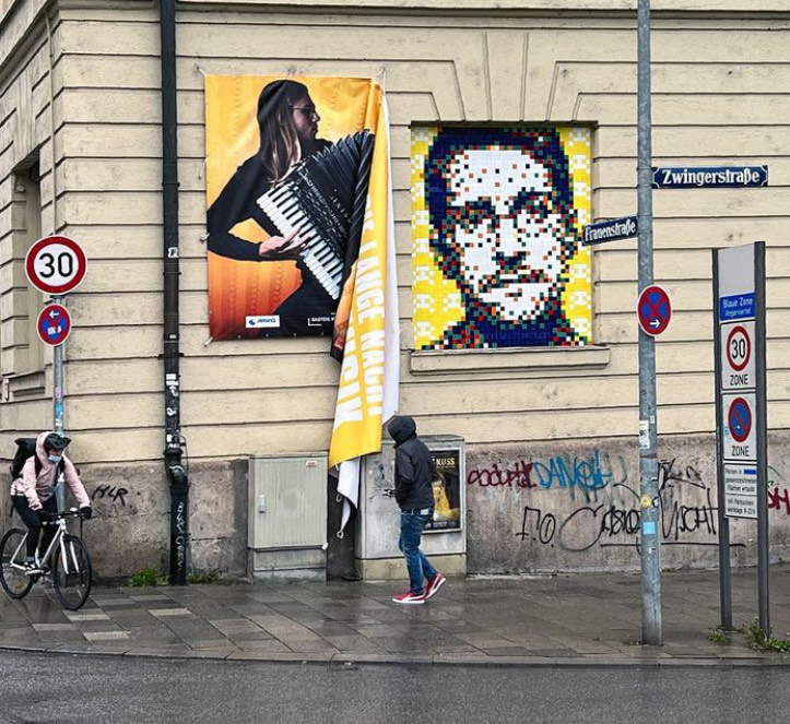 Invader Creates Edward Snowden Mosaic in Munich